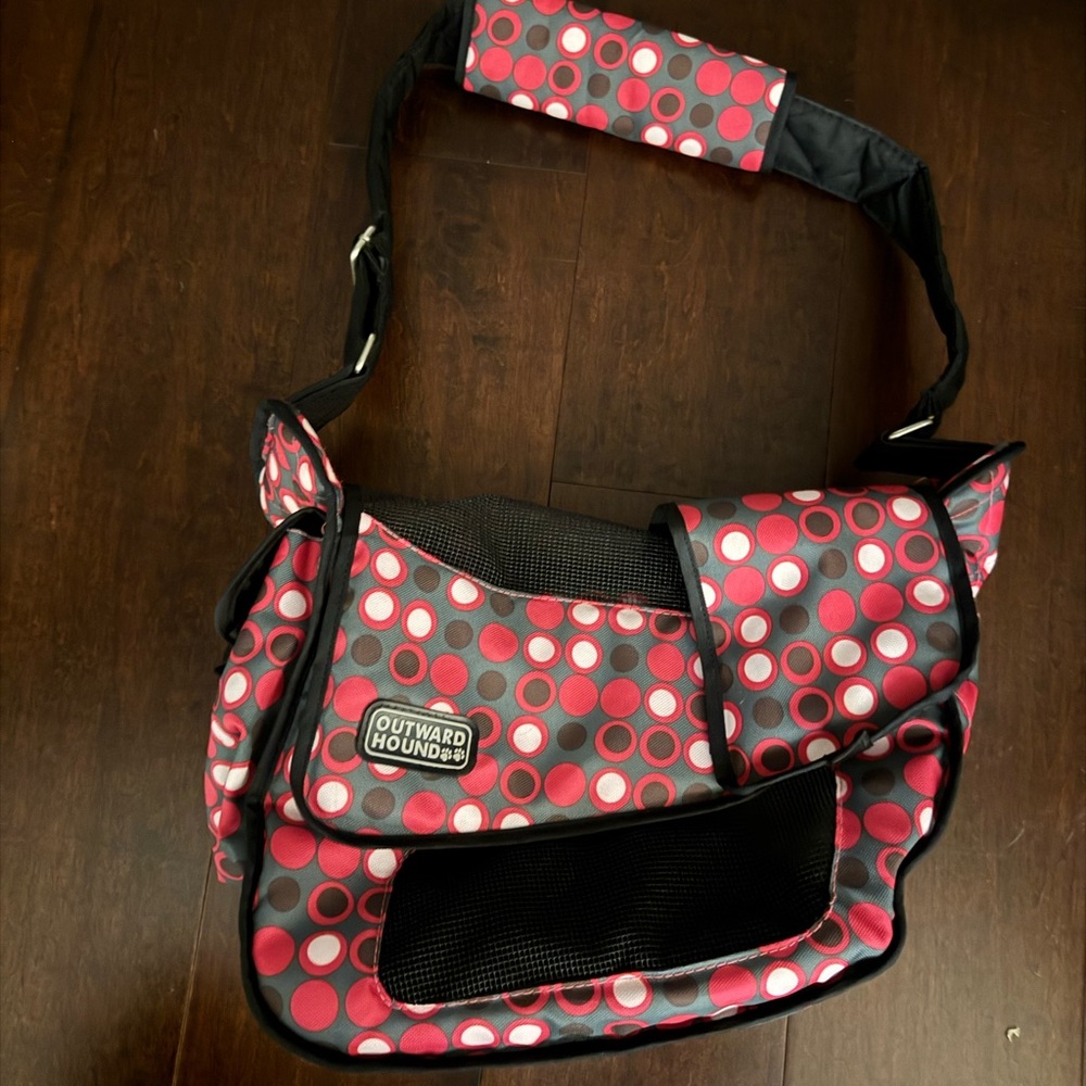 Outward Hound Pink and Black Pet Carrier Bag